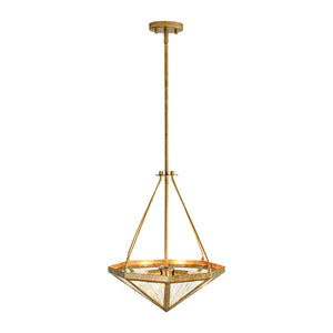 LightFixturesUSA - French Antique Gold Geometric Water Glass Cage Chandelier - Chandelier - 23 in - 