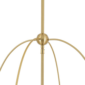 LightFixturesUSA-French Brass Large White Fabric Drum Lantern Chandelier-Chandelier-22.8 in-