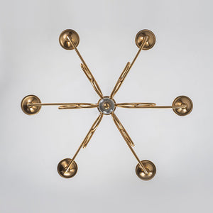 LightFixturesUSA - French Classic Brass Scrolling Candle Style Chandelier - Chandelier - 28.7 in. - 