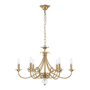 LightFixturesUSA - French Classic Brass Scrolling Candle Style Chandelier - Chandelier - 28.7 in. - 