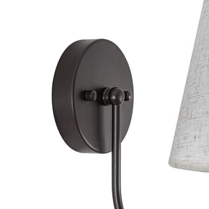 LightFixturesUSA-French Country 1-Light Beige Fabric Cone Armed Wall Sconce-Wall Sconce-2 Packs-