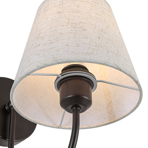 LightFixturesUSA-French Country 1-Light Beige Fabric Cone Armed Wall Sconce-Wall Sconce-2 Packs-