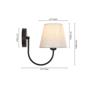 LightFixturesUSA-French Country 1-Light Beige Fabric Cone Armed Wall Sconce-Wall Sconce-2 Packs-