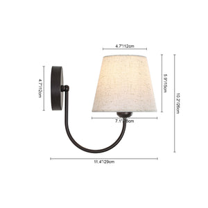 LightFixturesUSA-French Country 1-Light Beige Fabric Cone Armed Wall Sconce-Wall Sconce-2 Packs-