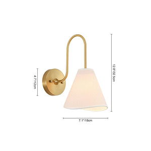 LightFixturesUSA-French Country 1-Light Beige Woven Fabric Cone Wall Sconce-Wall Sconce-2 Packs-