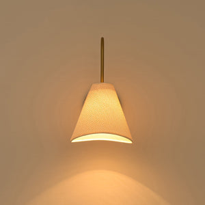 LightFixturesUSA-French Country 1-Light Beige Woven Fabric Cone Wall Sconce-Wall Sconce-2 Packs-