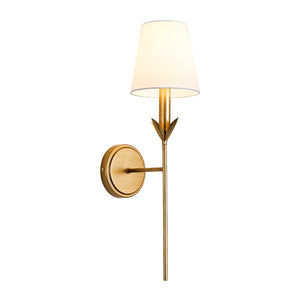 LightFixturesUSA - French Country 1 - Light Fabric Conical Vanity Wall Sconce - Wall Sconce - 1 Pack - 