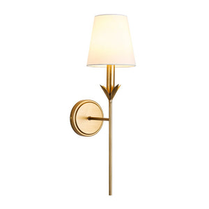 LightFixturesUSA - French Country 1 - Light Fabric Conical Vanity Wall Sconce - Wall Sconce - 1 Pack - 