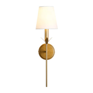 LightFixturesUSA - French Country 1 - Light Fabric Conical Vanity Wall Sconce - Wall Sconce - 1 Pack - 