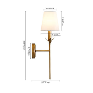 LightFixturesUSA - French Country 1 - Light Fabric Conical Vanity Wall Sconce - Wall Sconce - 1 Pack - 