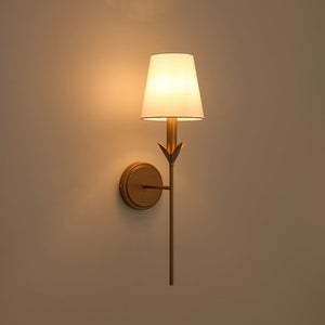 LightFixturesUSA - French Country 1 - Light Fabric Conical Vanity Wall Sconce - Wall Sconce - 1 Pack - 