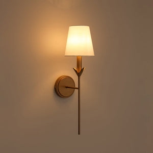 LightFixturesUSA - French Country 1 - Light Fabric Conical Vanity Wall Sconce - Wall Sconce - 1 Pack - 