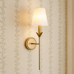 LightFixturesUSA - French Country 1 - Light Fabric Conical Vanity Wall Sconce - Wall Sconce - 1 Pack - 
