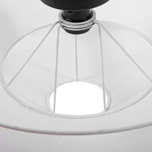 LightFixturesUSA - French Country 2 - Tier White Linen Conical Semi Flush Mount - Ceiling Light - 19.7 in - 