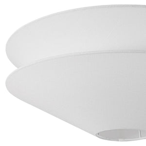 LightFixturesUSA - French Country 2 - Tier White Linen Conical Semi Flush Mount - Ceiling Light - 19.7 in - 