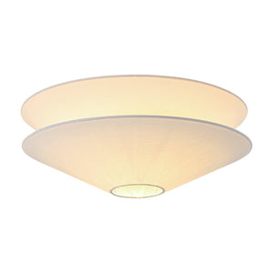 LightFixturesUSA - French Country 2 - Tier White Linen Conical Semi Flush Mount - Ceiling Light - 19.7 in - 