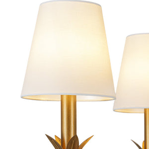 LightFixturesUSA - French Country 4 - Light Fabric Round Candle Style Chandelier - Chandelier - Brass - 