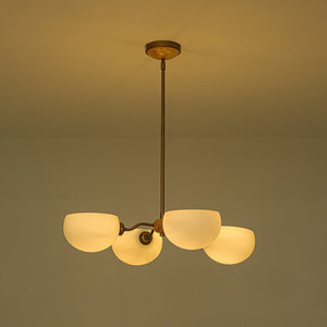 LightFixturesUSA - French Country 4 - Light Frosted Glass Round Sputnik Chandelier - Chandelier - Brass - 