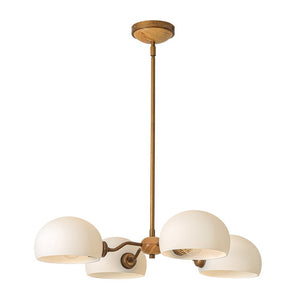 LightFixturesUSA - French Country 4 - Light Frosted Glass Round Sputnik Chandelier - Chandelier - Brass - 