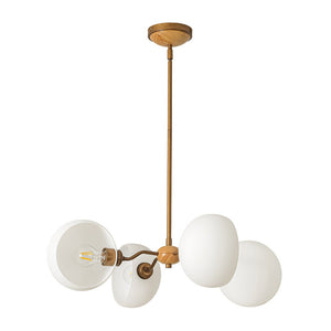 LightFixturesUSA - French Country 4 - Light Frosted Glass Round Sputnik Chandelier - Chandelier - Brass - 