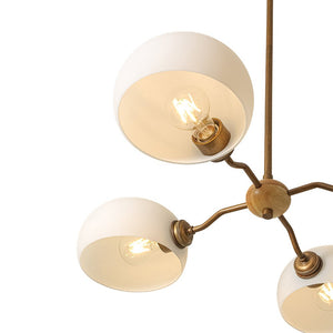 LightFixturesUSA - French Country 4 - Light Frosted Glass Round Sputnik Chandelier - Chandelier - Brass - 
