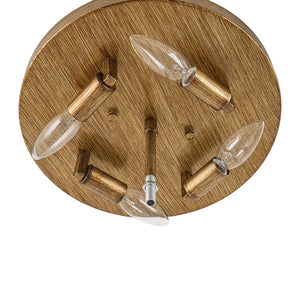 LightFixturesUSA-French Country Antique Bronze Round Crystal Cage Flush Mount-Ceiling Light-15.7 in-