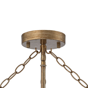 LightFixturesUSA-French Country Antique Round Crystal Cage Semi Flush Mount-Chandelier-15.7 in-