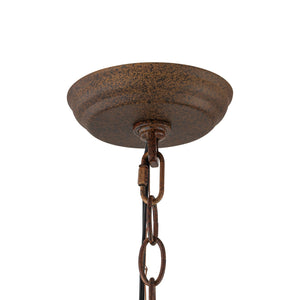LightFixturesUSA-French Country Antique Weathered Wood Candle Chandelier-Chandelier-22.6 in-