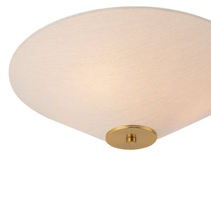 LightFixturesUSA - French Country Ivory Linen Conical Cage Semi Flush Mount - Ceiling Light - 17.7 in - 