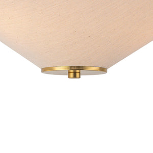 LightFixturesUSA - French Country Ivory Linen Conical Cage Semi Flush Mount - Ceiling Light - 17.7 in - 