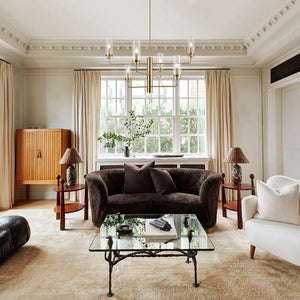 LightFixturesUSA - French Cylinder Ribbed Glass Round Tiered Candle Chandelier - Chandelier - Brass - 