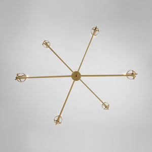 LightFixturesUSA - French Cylinder Ribbed Glass Round Tiered Candle Chandelier - Chandelier - Brass - 