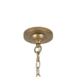 LightFixturesUSA-French Distressed Gold Candle Arch Square Lantern Chandelier-Chandelier-Gold-