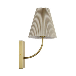 LightFixturesUSA - French Elegant 1 - Light Pleated Fabric Wall Lamp - Wall Sconce - Brass - 