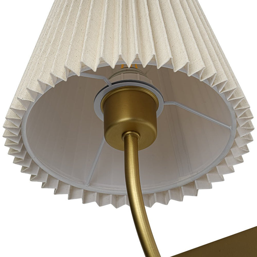 LightFixturesUSA - French Elegant 1 - Light Pleated Fabric Wall Lamp - Wall Sconce - Brass - 