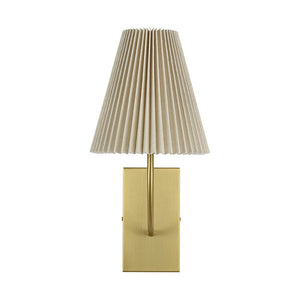 LightFixturesUSA - French Elegant 1 - Light Pleated Fabric Wall Lamp - Wall Sconce - Brass - 