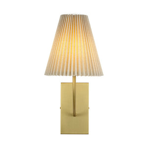 LightFixturesUSA - French Elegant 1 - Light Pleated Fabric Wall Lamp - Wall Sconce - Brass - 