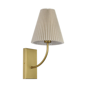 LightFixturesUSA - French Elegant 1 - Light Pleated Fabric Wall Lamp - Wall Sconce - Brass - 