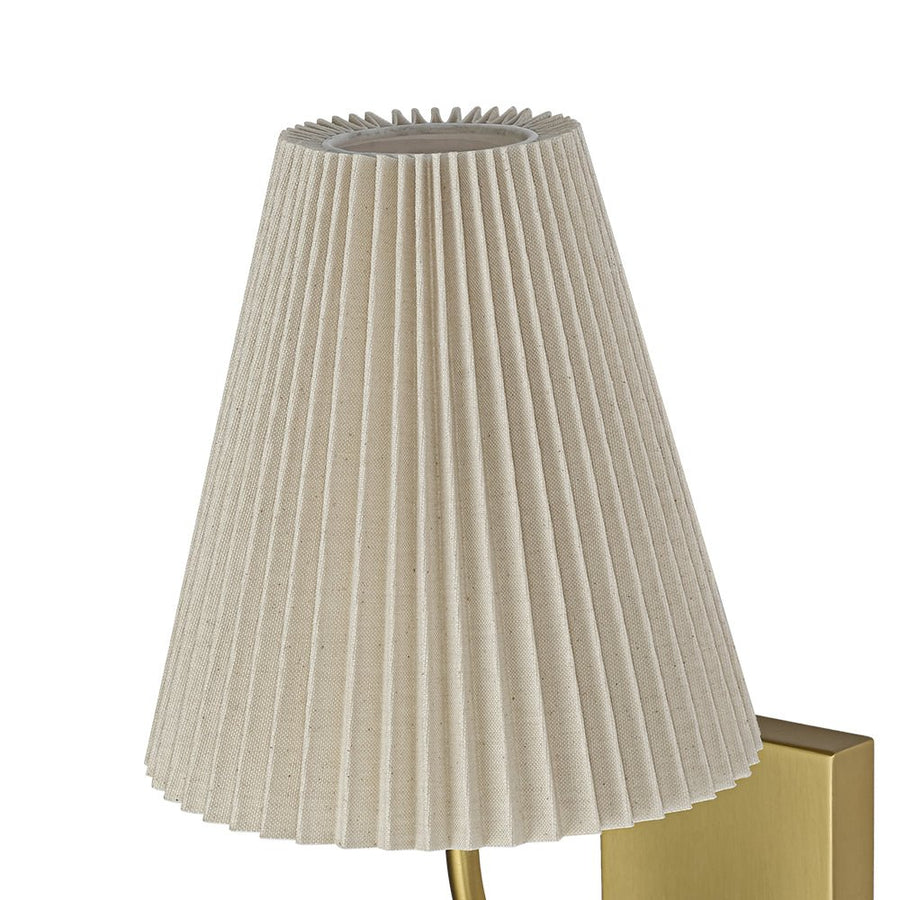 LightFixturesUSA - French Elegant 1 - Light Pleated Fabric Wall Lamp - Wall Sconce - Brass - 