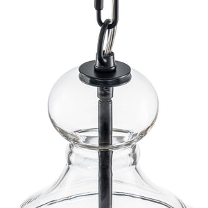 LightFixturesUSA - French Farmhouse 1 - Light Glass Bell Kitchen Pendant Light - Pendant Light - Black - 