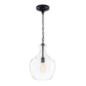 LightFixturesUSA - French Farmhouse 1 - Light Glass Bell Kitchen Pendant Light - Pendant Light - Black - 