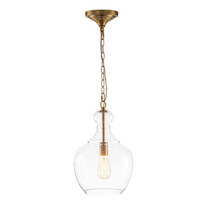LightFixturesUSA - French Farmhouse 1 - Light Glass Bell Kitchen Pendant Light - Pendant Light - Brass - 