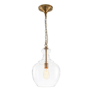LightFixturesUSA - French Farmhouse 1 - Light Glass Bell Kitchen Pendant Light - Pendant Light - Brass - 