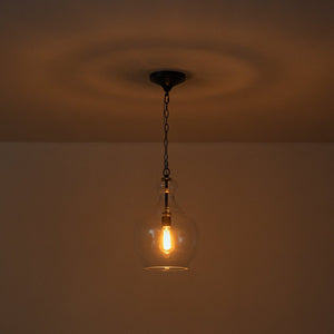 LightFixturesUSA - French Farmhouse 1 - Light Glass Bell Kitchen Pendant Light - Pendant Light - Brass - 