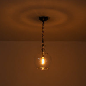 LightFixturesUSA - French Farmhouse 1 - Light Glass Bell Kitchen Pendant Light - Pendant Light - Brass - 