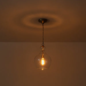 LightFixturesUSA - French Farmhouse 1 - Light Glass Bell Kitchen Pendant Light - Pendant Light - Brass - 