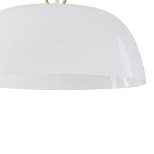 LightFixturesUSA - French Luxe 1 - Light White Clouded Glass Round Pendant - Pendant Light - Brass - 