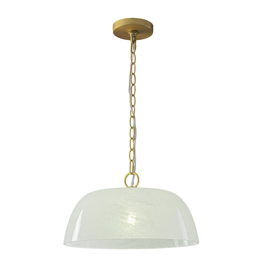 LightFixturesUSA - French Luxe 1 - Light White Clouded Glass Round Pendant - Pendant Light - Brass - 