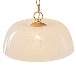 LightFixturesUSA - French Luxe 1 - Light White Clouded Glass Round Pendant - Pendant Light - Brass - 