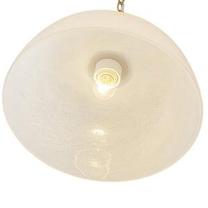 LightFixturesUSA - French Luxe 1 - Light White Clouded Glass Round Pendant - Pendant Light - Brass - 